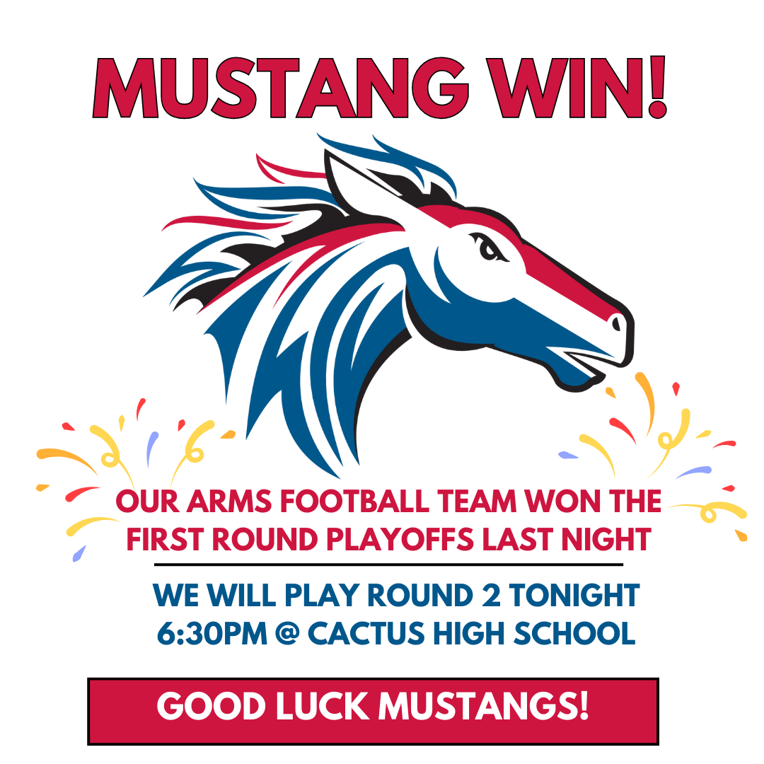 ARMS Mustangs Win Playoff flyer